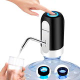 EASYSPEED Automatic Cold Water Dispenser, 1200mAh Electric USB Water Tap Pump, Portable Electric with 2 Adapters for 3, 5, 8, 10, 13, 15, 18 Liter Bottles and Carafes, Black