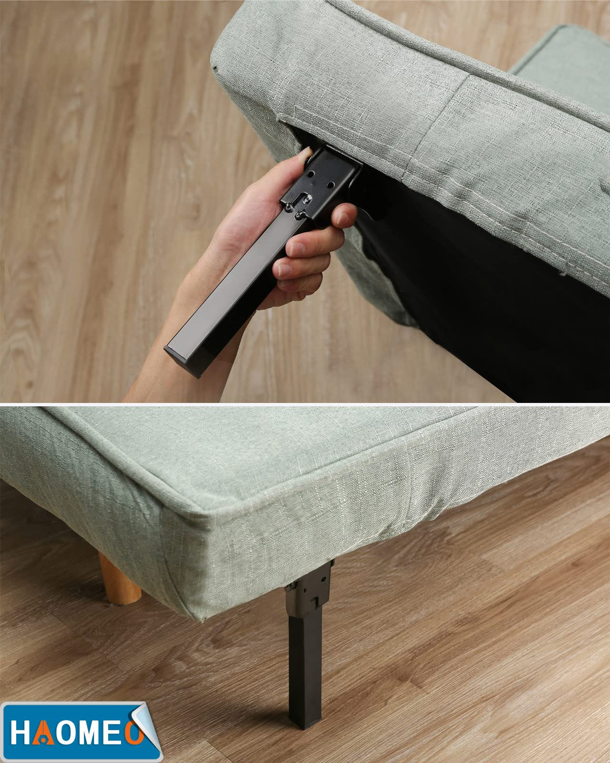 Picioare pliabile din metal pentru masă sau canapea reglabile 14-50 cm, set 2 bucăți – Negru H 50cm