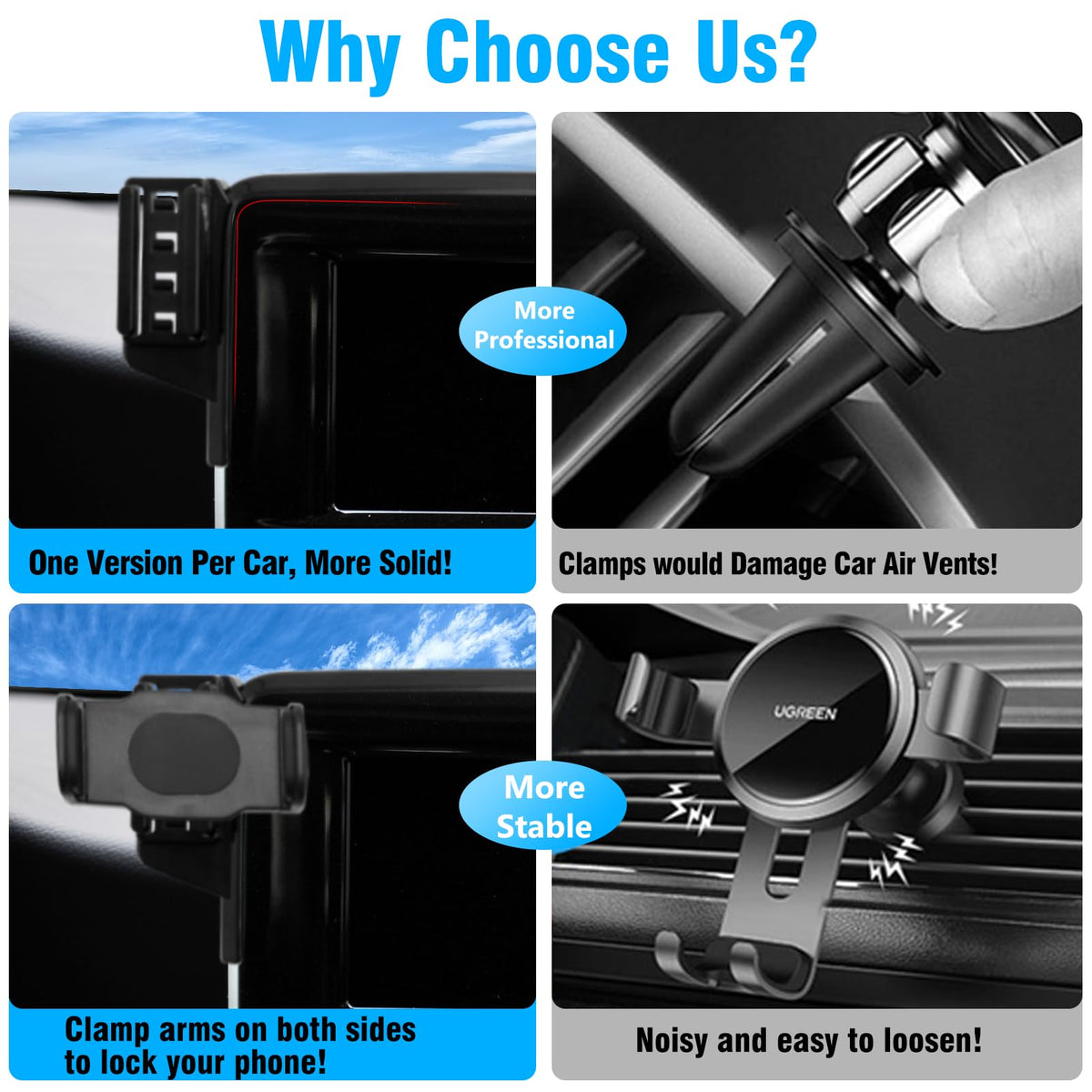 Car Phone Holder Compatible Mercedes A W176 B W246 CLA C117 GLA X156 – Dashboard