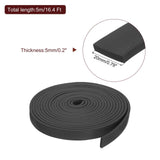 Silicone Foam Sealing Strip Solid Weatherproof Sponge Rubber 0.2in x 0.8in x 16.4ft – Black