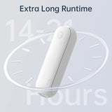 JISULIFE Handheld Fan, Mini Portable Handheld Fan, Battery Operated [14-21 Hours], Rechargeable, Foldable USB Fan, Quiet Personal Fan with Power Bank, Flashlight - White