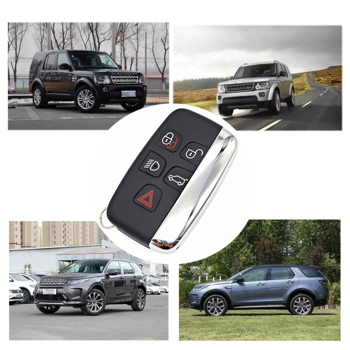 5-Button Replacement Key Case for Land Rover & Jaguar Fits Evoque/Discovery/Freelander – Compatible