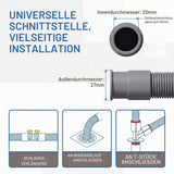 Furtun de evacuare apă uzată mașină de spălat 1m cu suport cot universal