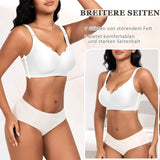 Jiuday Wireless Bra Seamless Push-Up Soft Comfortable for Large Breasts – White XL
