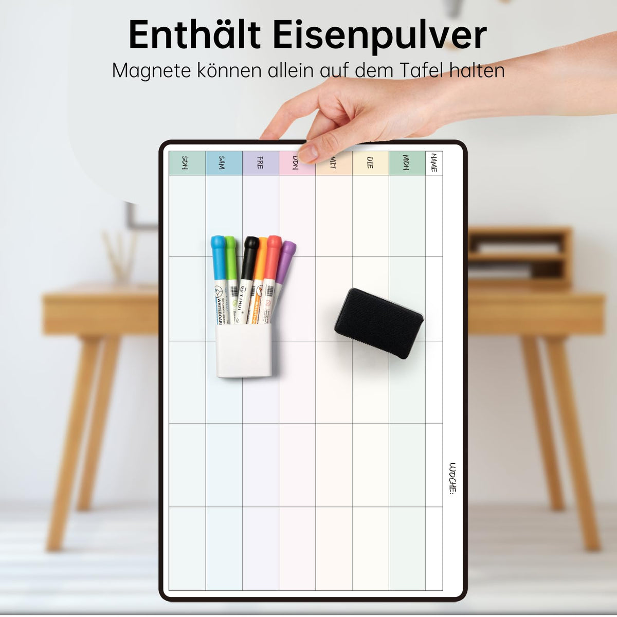 Planificator săptămânal whiteboard magnetic autoadeziv MCCORL 42x28 cm