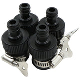 Garden Tap Quick-Connect Adapter for Round Taps 15–24mm Threadless 4-Pack