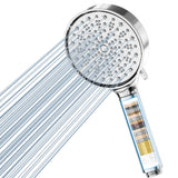 Cobbe shower head with filter, water-saving shower head with filtration in 20 layers, 6 jet types, high-pressure hand shower, economical shower head for removing hard water, residual chlorine, bacteria