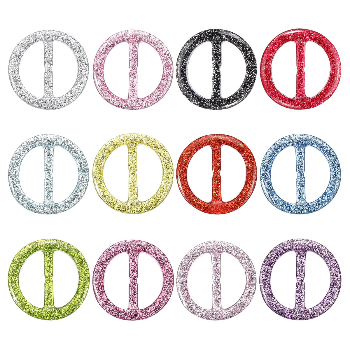 Scarf Ring 1in Round Resin T-Shirt Clips 12pc Fashion Scarves Buckle – Assorted