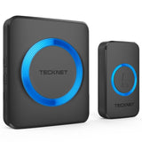 TECKNET Wireless Doorbell, Waterproof Outdoor Wireless Doorbell, 60 Melodies with 5 Volume Levels, 400m Range (1x Transmitter and 1x Receiver)