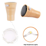 Solar Wine Bottle String Lights 1m 10 LEDs Cork Copper Wire – Warm White Pack of 6