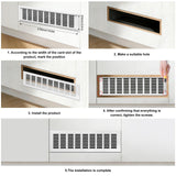 Grilă de ventilație pentru uși și dulapuri din aluminiu cu șuruburi, set 2 bucăți 80 x 400 mm – Argintiu