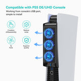 Cooling Accessories for OLD PS5 Version, KIWIHOME PS5 Cooling Fan with LED, Auto Speed Control and USB3.0 Hubs, for PS5 Disc and Digital Edition, Not for PS5 Slim/PS5 Pro (Black)