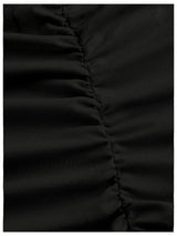 SweatyRocks Women's Maxi Dress Black M Asymmetrical Neckline One Shoulder Bodycon Fishtail Dress with Ruffles Elegant/ Pencil/ Figure-hugging Dress for Casual Occasions