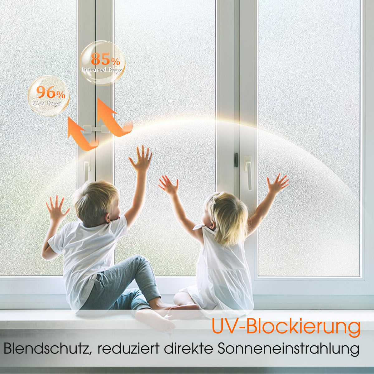 Folie geam sablată mată fără adeziv Lifetree protecție intimitate și UV 44.5x200 cm