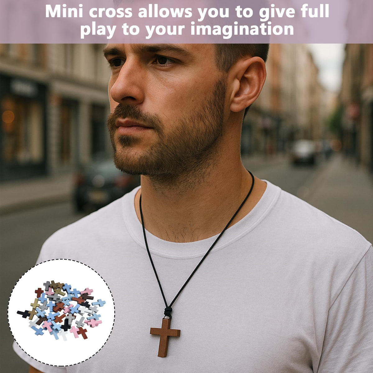 Wooden Cross Charms 50pc Natural Crucifix Pendants for Communion & Easter – Natural
