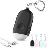 Alarmă personală de autoapărare reîncărcabilă Hion 130 dB cu lanternă LED – Negru