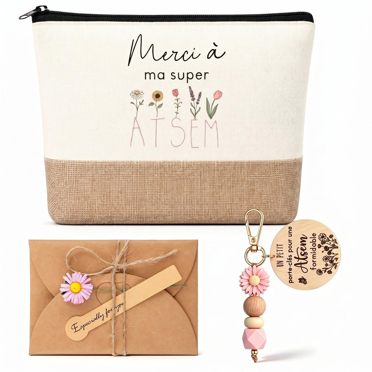Cosmetic Bag Keychain Gift for Kindergarten Helpers Nanny Thank You