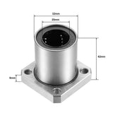 sourcing map 2pcs Linear Ball Bearing LMK20UU with Square Flange, 20mm Bore Dia. 32mm OD. 42mm Length