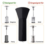 Heater Cover Protective Cover for Patio Heater, 226x89x48 cm Weather Protection Cover with Long Zipper, Water-Repellent Windproof UV-Resistant Cover for Patio Heater, Black
