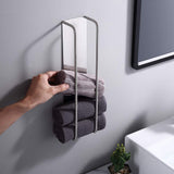 HomeHeng Guest Towel Holder Without Drilling, Brushed Nickel Towel Rack Self-Adhesive Stainless Steel SUS304 Towel Storage Bathroom Towel Holder Guest Towels 40cm, Y01-BN