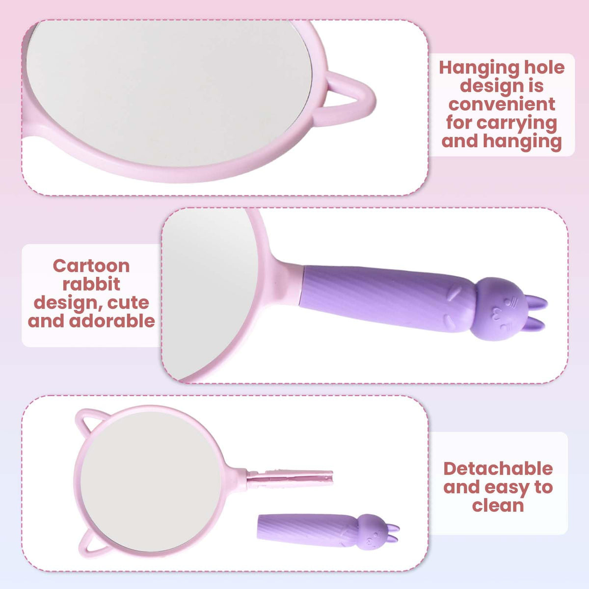 Handheld Makeup Mirror Large Professional with Handle – Blue