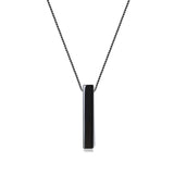 Colier cu pandantiv dreptunghiular din obsidian negru natural 60 cm unisex – Negru