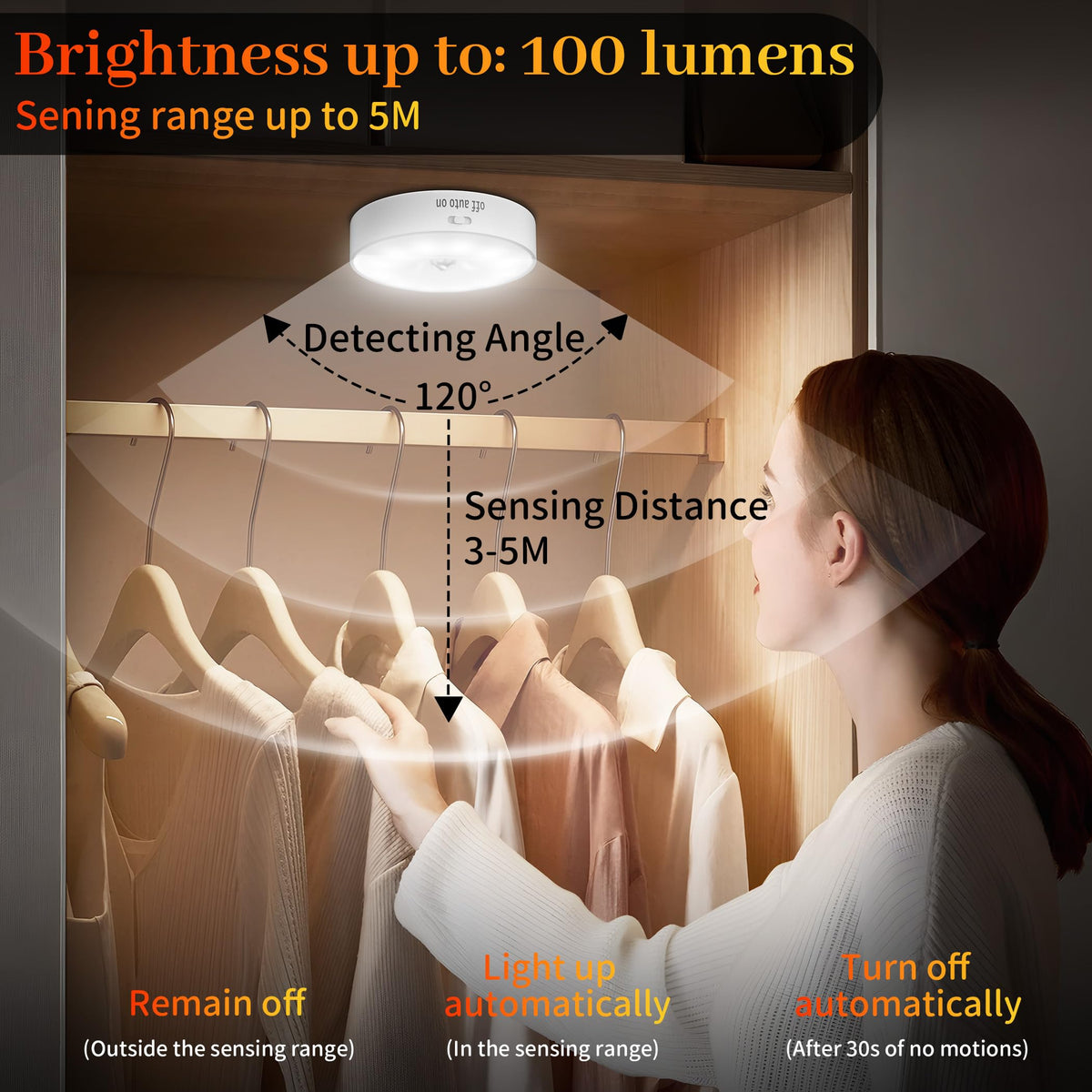 6 Pack Night Light with Motion Sensor, USB Rechargeable LED Light, Cabinet Lighting, Indoor Motion Sensor for Staircase Lighting, Bedroom, Kitchen, and Children's Room (Cool White)