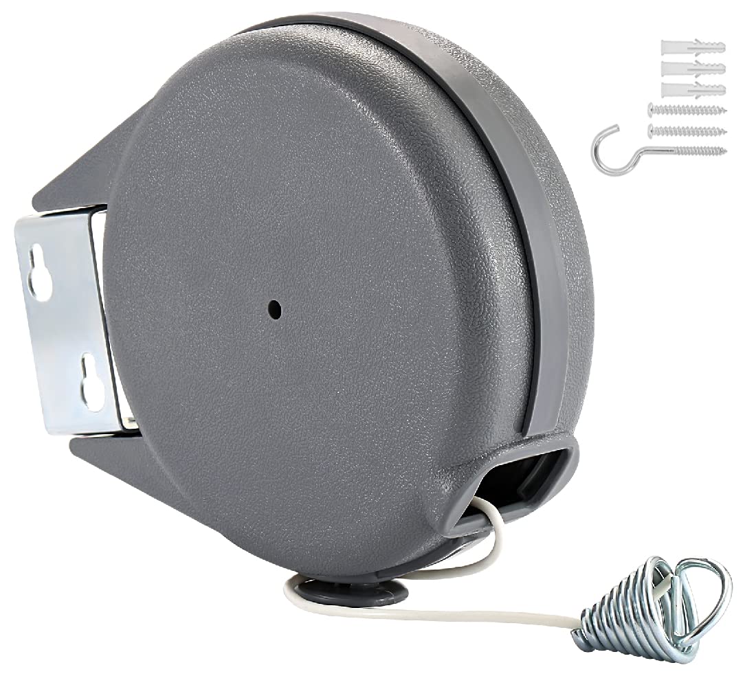 Retractable Clothesline 15m Automatic Indoor Outdoor – Grey