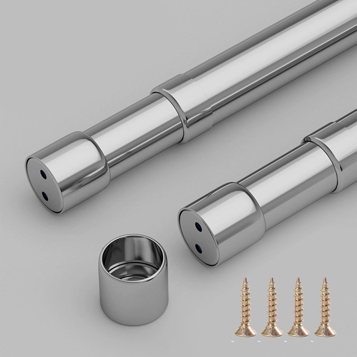 Bare telescopice extensibile pentru haine din inox pentru șifonier 33–62 cm, set 2 bucăți – Argintiu