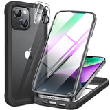 Husă de protecție integrală 360 grade cu folie inclusă pentru iPhone 13 / 14 – Negru