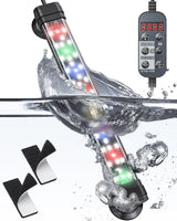 Pawfly 20 cm Aquarium Lighting LED Lighting with full spectrum Brilliant White Blue Red Green Lights LEDs with D/N mode effects Timer and adjustable brightness for freshwater aquariums
