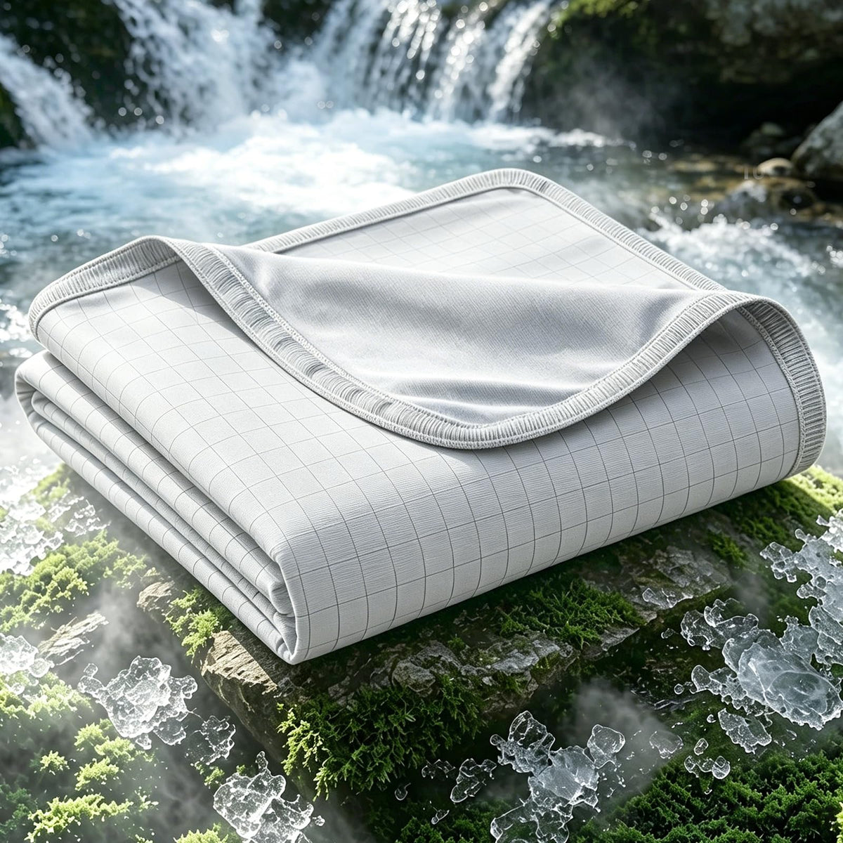 Cooling Blanket for Hot Sleepers Ice Cold Q-Max 0.45 Double-Sided Cool Touch 228x228cm – Light Grey