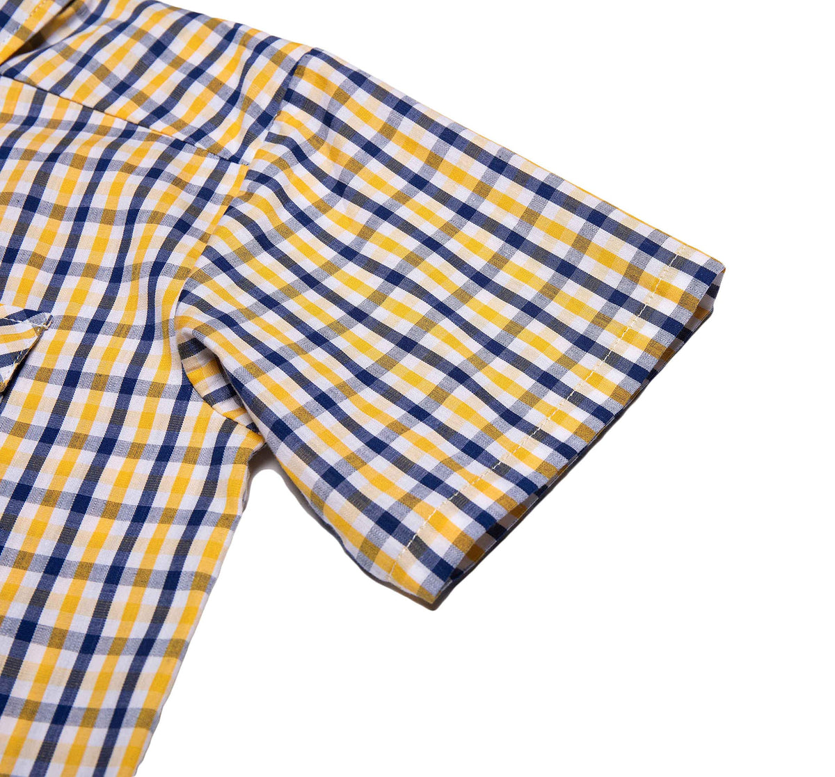 Boys' Cotton Short Sleeve Shirt – Blue/Yellow DE 4-5