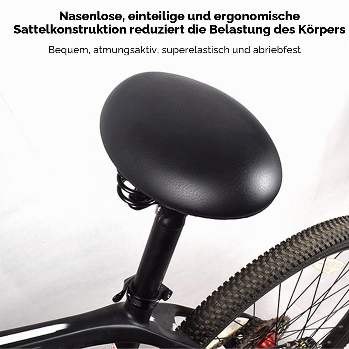 Șa ergonomică pentru bicicletă cu amortizare a șocurilor fără vârf