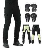 CTBQiTom Men's Motorcycle Pants with Aramid Protective Liner Motorcycle Trousers with Removable Armor CE,Black,30W/30L