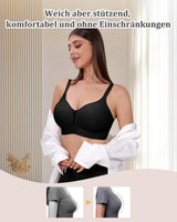 Women's Wireless V-Neck Seamless Bralette Full Coverage – Black L