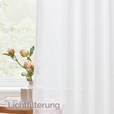 Sheer Curtain Rod Pocket Boho Linen Look Single Panel – White 250x200cm