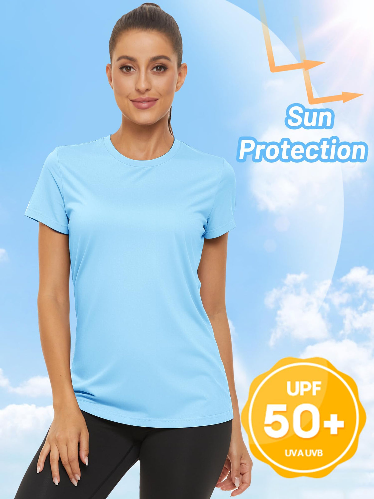 Tricou sport de alergare damă cu uscare rapidă și elastic – Albastru Cascadă 2XL