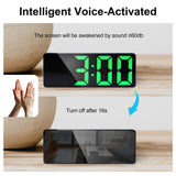 Lafocuse LED Digital Alarm Clock with Large Numbers, Temperature Display and Date, Digital Type-C/Battery Operated Table Clock with Snooze, Brightness Adjustable, 12/24HR for Bedside Table, Bedroom, Office, Green