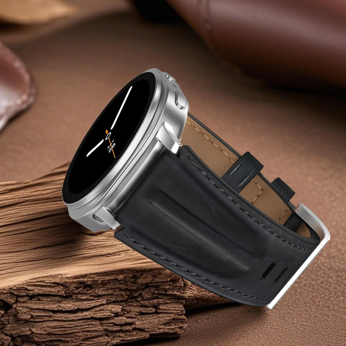 Curea din piele naturală veritabilă cu conectori metalici pentru Samsung Galaxy Watch 40/44/46 mm