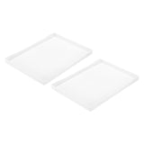 Tăvi decorative dreptunghiulare pentru baie sau masă, set 2 bucăți – Alb