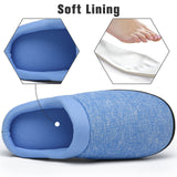 Unisex Memory Foam Non-Slip Winter Slippers Warm Cotton Blend – Sky Blue EU 38