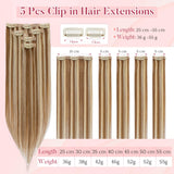 Clip-in Human Hair Extensions Remy Real 5pcs 7-Clips – 25cm 6P613R