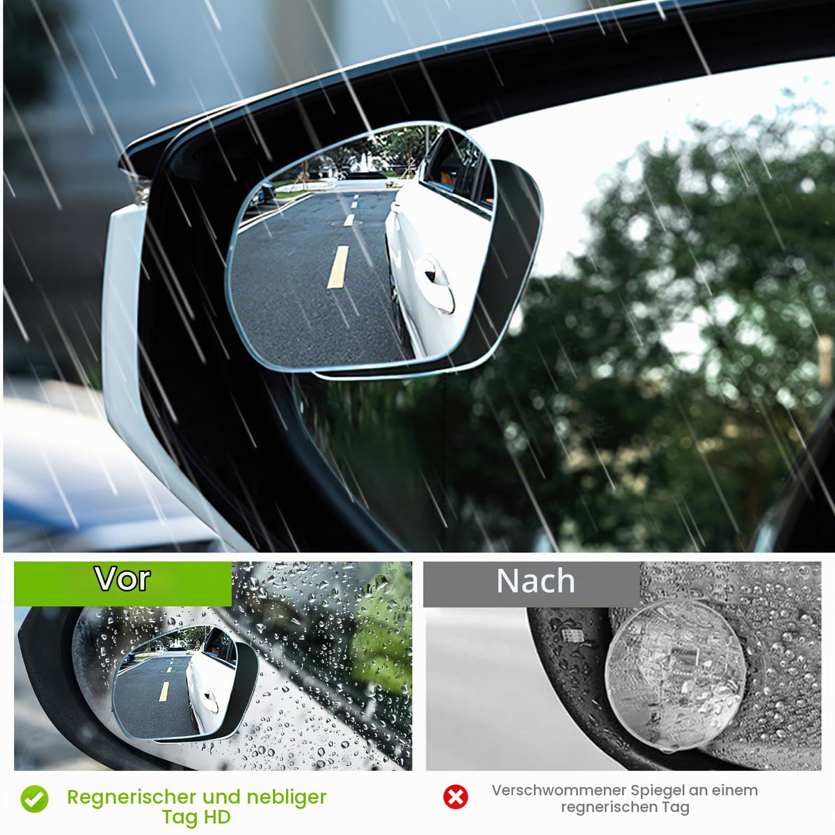 Blind Spot Mirrors Wide Angle Adhesive for Wing Mirrors 2-Pack – Universal