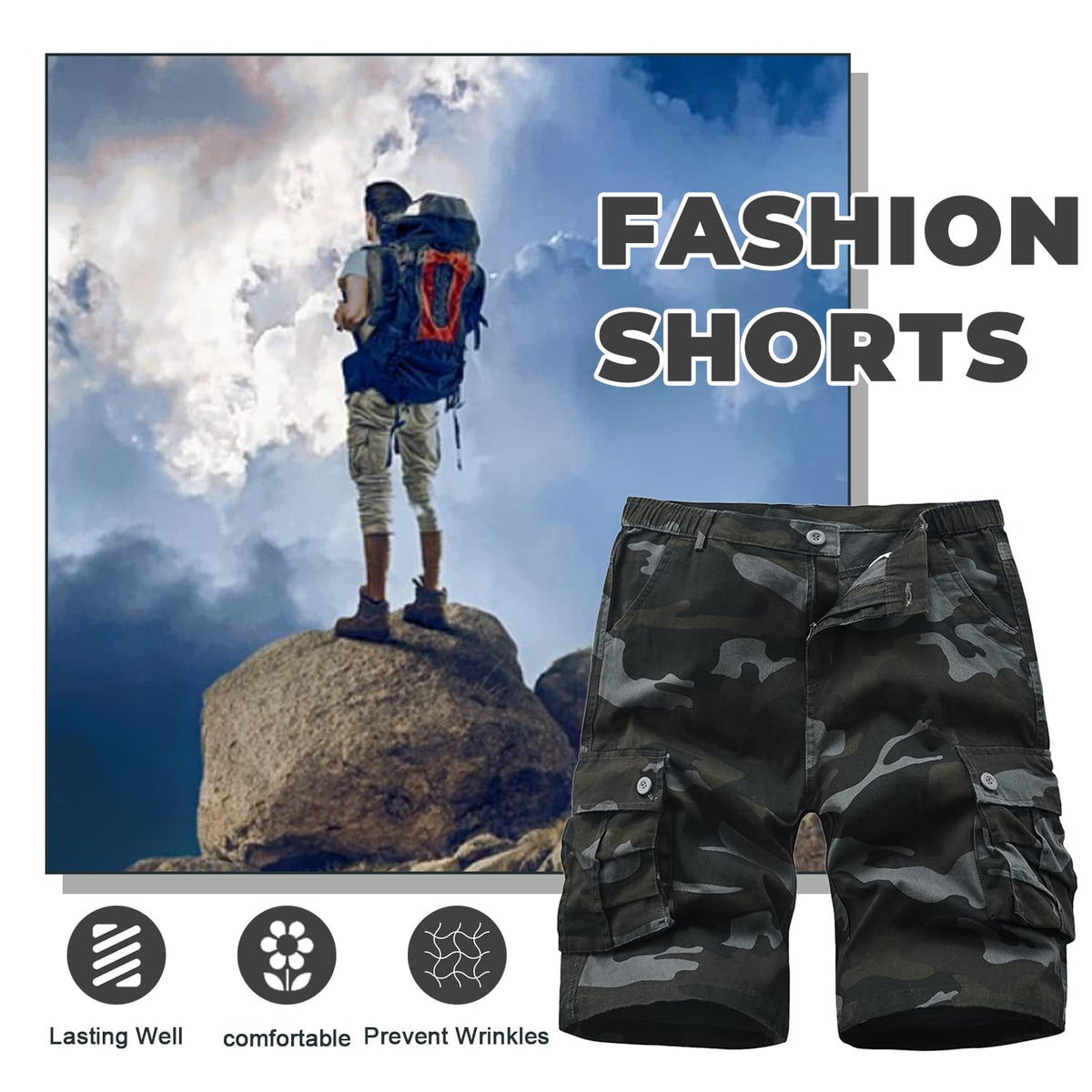Men's Cargo Shorts Cotton Casual Combat Multiple Pockets – Casual