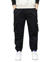 Deekynoop children's cargo pants boys Twil Cargo jogging pants with elastic waistband black size 146-152
