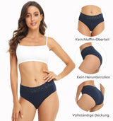 Women's Cotton Lace Bikini Knickers 5-Pack Breathable Comfortable Panties – Dark S