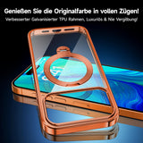 Husă magnetică 3-în-1 pentru iPhone 17 Pro Max compatibilă MagSafe cu inel rotativ 360° – Portocaliu