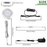 Set 6 lămpi LED rotunde sub dulap bucătărie AIBOO cu telecomandă reglabilă 12W 230V – Lumină caldă 2700K