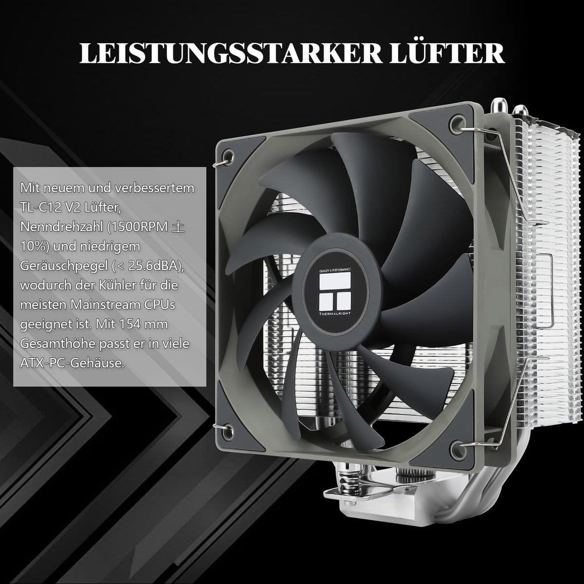 Cooler procesor pe aer Thermalright Assassin Spirit 120 V2 ventilator 120mm PWM pentru AMD AM4/AM5 și Intel